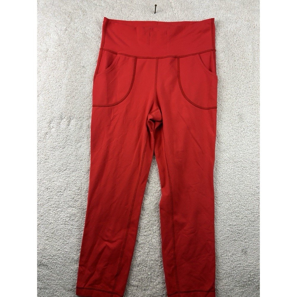 Lululemon Red Orange leggings With 23" Inseam 28" Waist Size 8 No Tags